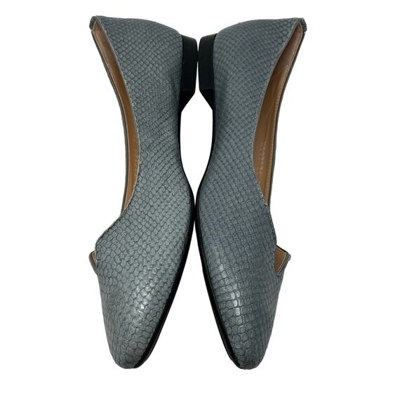 AGL Mimosa Snake Embossed Ballet Flat in Blue Grey - Picture 1 of 9